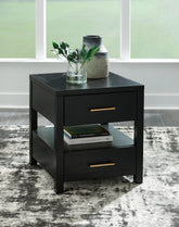Bay Furniture Gallery - Ashley Furniture - Winbardi End Table - Rectangular End Table / Black - T786-3